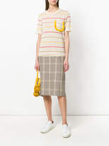 Thumbnail for your product : Sonia Rykiel striped frill chest pocket T-shirt
