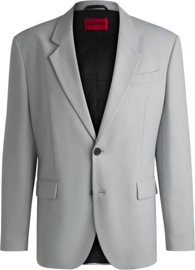 HUGO BOSS Modern-fit jacket in stretch twill with full lining