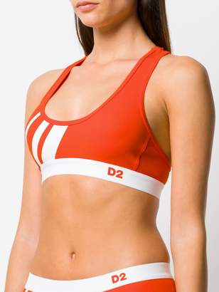 DSQUARED2 striped sports bra