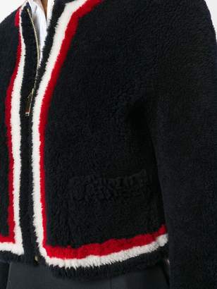 Thom Browne Dyed Shearling Cardigan Jacket