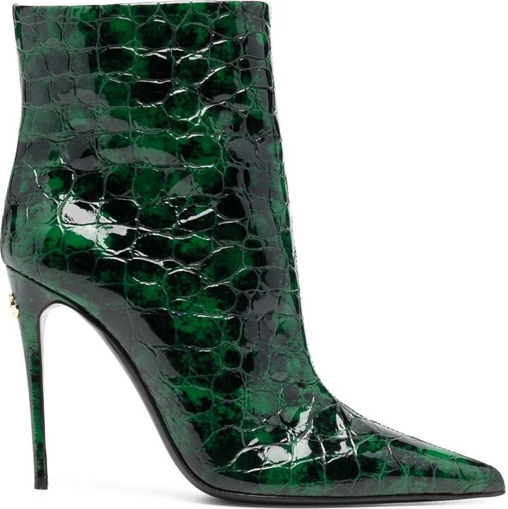 Dolce & Gabbana 120mm Crocodile-Effect Boots - ShopStyle