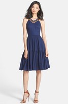 Thumbnail for your product : Cynthia Steffe 'Jett' Embellished Tiered Jacquard Midi Dress