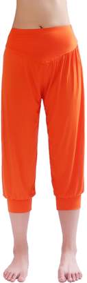 HOEREV Brand Super Soft Modal Spandex Harem Yoga/ Pilates Capri Pants Cropped Pants