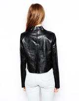 Thumbnail for your product : Vila High Neck Leather Look Top