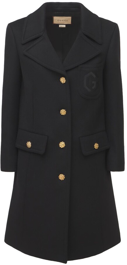 Black Wool Coat Gold Buttons | Shop the world's largest collection 