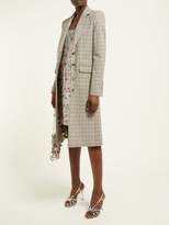 Thumbnail for your product : Paco Rabanne Checked Single-breasted Wool-blend Coat - Womens - Brown Multi
