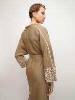 Thumbnail for your product : Loro Piana V Neck Linen Dress W/ Embroidery