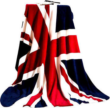 BRBCA Royal Union Jack Plush Blanket - Ultra Soft Flannel Fleece Throw for Bed Sofa Couch Car & Travel - Warm Cozy Machine Washable Bedding