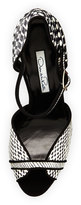 Thumbnail for your product : Oscar de la Renta Christina Spotted Snakeskin Sandal, Black/White