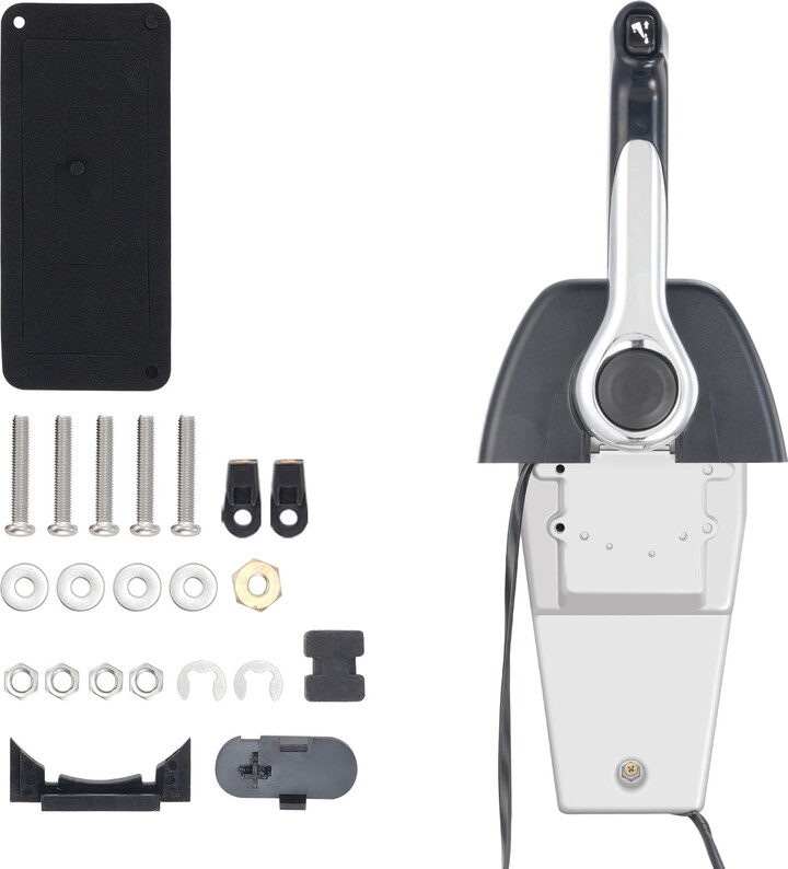 KFFKFF Marine Throttle Control, 704-48205-P1 Upper Mount Outboard Remote Control Box for Yamaha 4-Stroke, Includes Power Trim Switch and 4.6 ft Cable with 5 Pin Plug