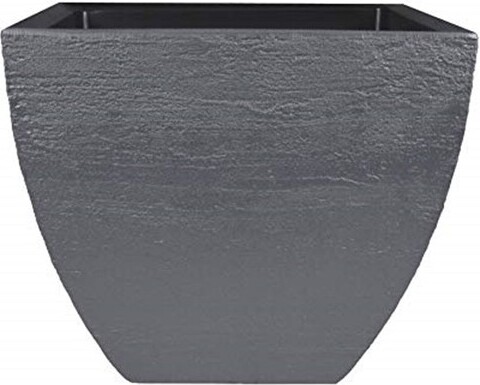 Tusco Products TuscoProductsPlasticModernShortSquarePlanter,Slate,20in