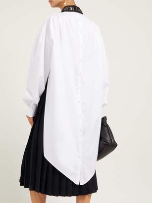 Christopher Kane Lace-collar Asymmetric Cotton-poplin Shirt - Womens - White
