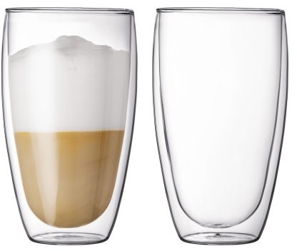 Bodum Pavina Double Wall Insulated Glasses, 2 Count (Pack of 1), Clear