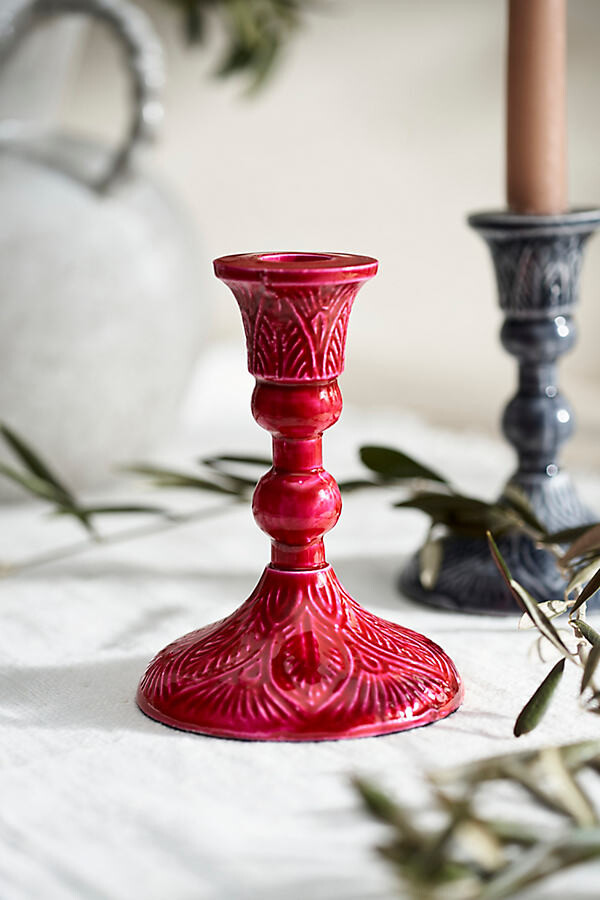 terrain Textured Enamel Taper Holder, Small