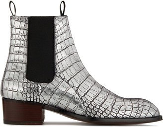 grey crocodile boots