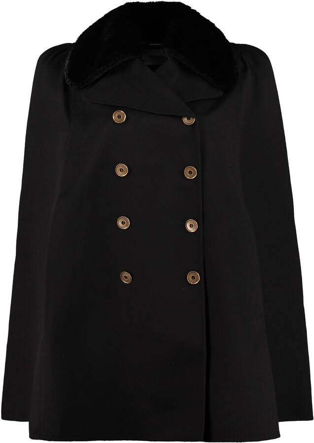 double breasted cape jacket