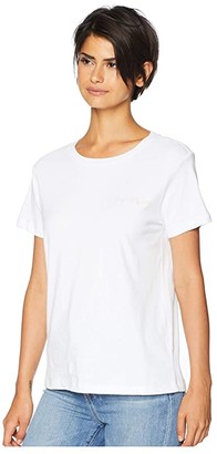 BB DAKOTA X STEVE MADDEN x Steve Madden What Boyfriend Cotton Embroidered Tee (Optic White) Women's T Shirt