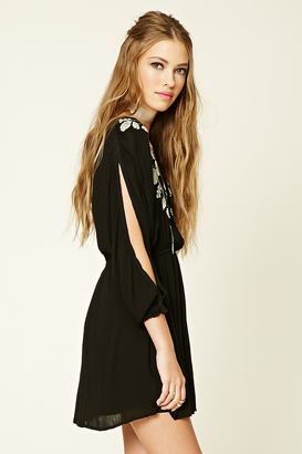 Forever 21 FOREVER 21+ Embroidered Peasant Dress