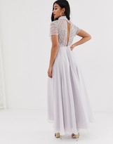 Thumbnail for your product : ASOS DESIGN Petite embellished bodice maxi dress with short sleeve
