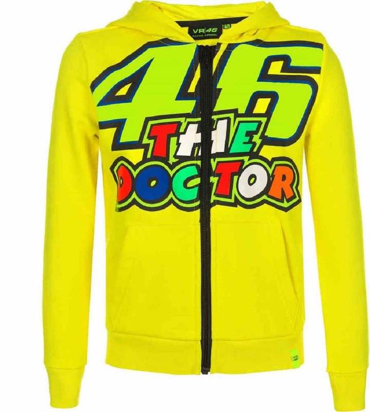 Valentino Rossi Vr46 Classic-46 The Doctor Full Zip Hoodie for Men Yellow S  - ShopStyle