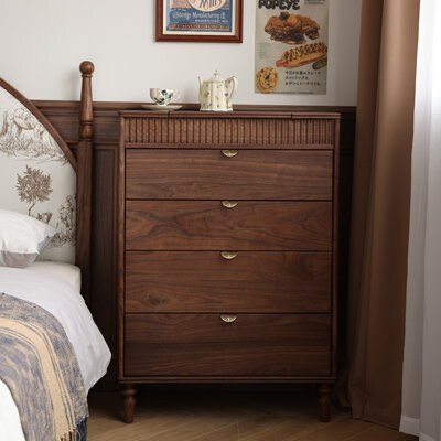 Dream cabinet Vintage Black Walnut Storage Entry Cabinet Solid Wood Accent Chest