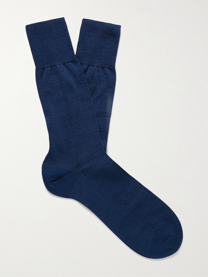 MATCHESFASHION Men Clothing Underwear Socks Mens No 4 Silk-blend Socks Navy 