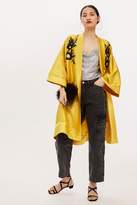 Thumbnail for your product : Topshop Womens Petite Embroidered Kimono - Gold