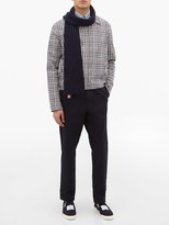 Thumbnail for your product : Thom Browne Striped Wool Scarf - Navy