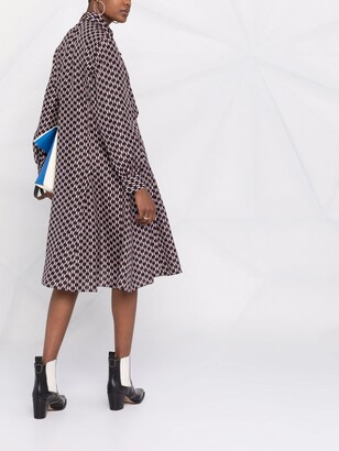 Karl Lagerfeld Paris Kl monogram-print silk dress - ShopStyle