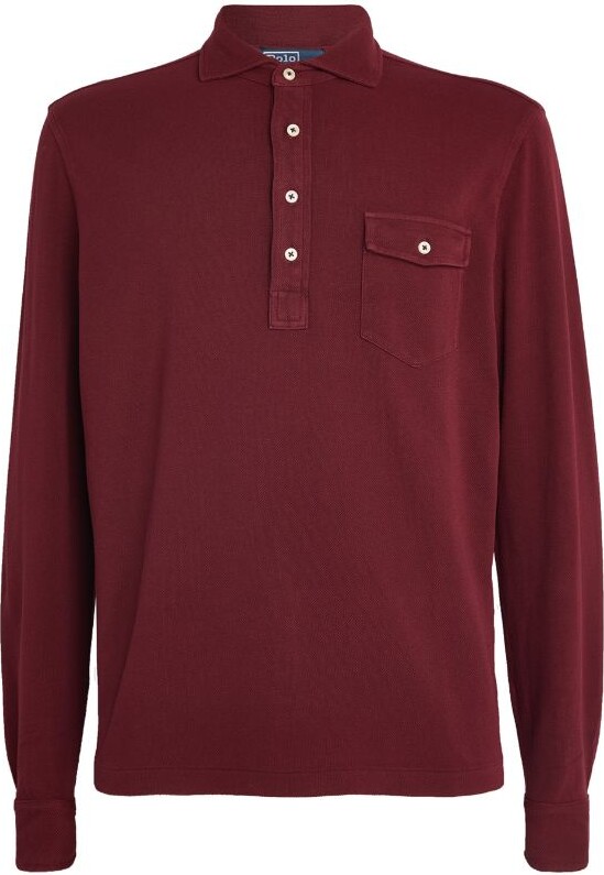 Mens Long Sleeve Polo Shirt With Pocket ShopStyle UK