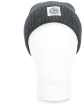 Thumbnail for your product : Stone Island logo ribbed beanie hat
