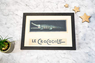 Lelloliving Le Crocodile Framed Vintage Crocodile Print