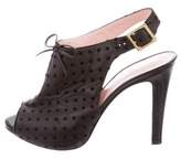 Thumbnail for your product : RED Valentino Leather Peep-Toe Pumps