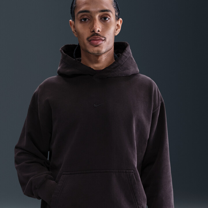 Nike Men's Solo Swoosh French Terry Pullover Hoodie in Black | IB8749-010