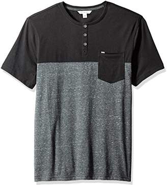 Calvin Klein Jeans Men's Short Sleeve Color Block Henley Shirt