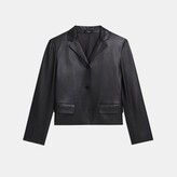 Theory Cropped Jacket in Leather - ShopStyle