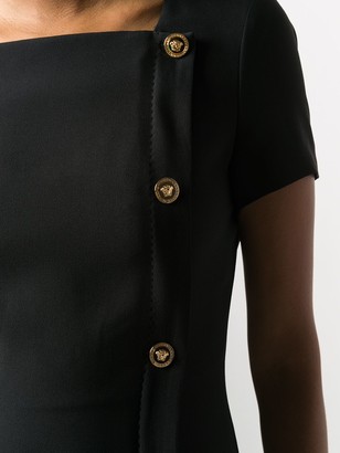 Versace button-detail A-line dress