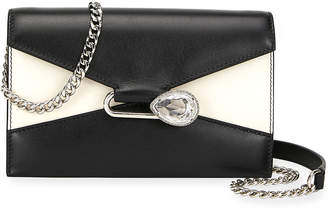 Alexander McQueen Mini Pin Two-Tone Leather Shoulder Bag