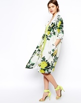 Thumbnail for your product : ASOS SALON Soft Trench In Botanical Print - Print