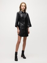 Thumbnail for your product : Ganni Button Down Leather Mini Dress