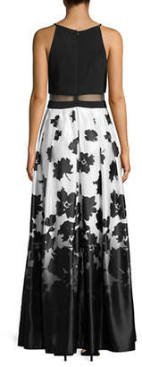 Betsy & Adam Printed Popover Gown