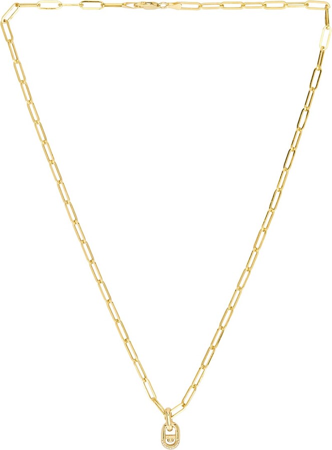 STONE AND STRAND Marina Link Necklace in Metallic Gold