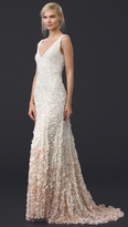 Thumbnail for your product : Theia Emma Embroidered Petal Gown