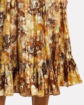 Thumbnail for your product : LoveShackFancy Lil Floral Lurex Midi Skirt