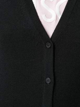 Cruciani V-neck fitted cardigan