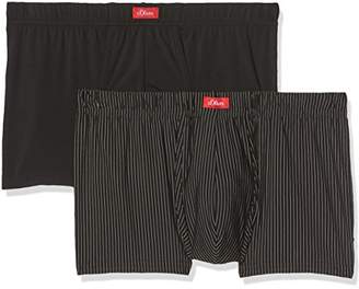 S'Oliver Men's 26899972943 Boxer Shorts, Gelb (Black and Stripes 11B8), Medium