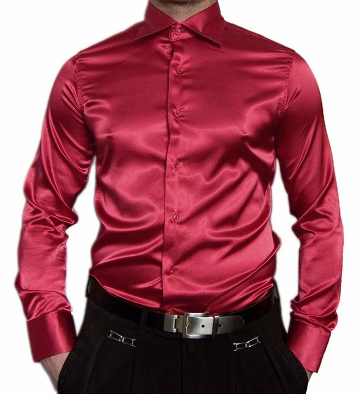 By Neki Mens Satin Silky Feel Smart Casual Double Cuff Wedding Party