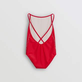 Burberry Check Detail One-piece Swimsuit