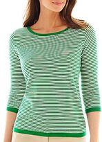 Thumbnail for your product : Liz Claiborne 3/4-Sleeve Striped Sweater