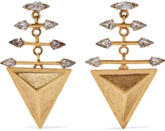 Elizabeth Cole Faren gold-plated Swarovski crystal earrings
